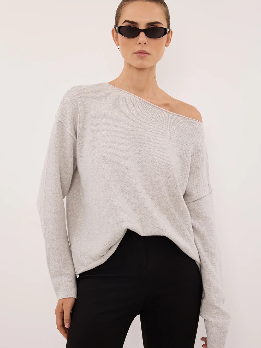 Tess silver boatneck sweater
